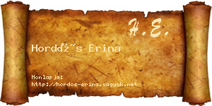 Hordós Erina névjegykártya